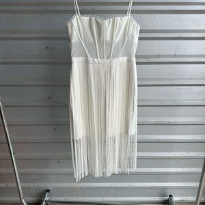 BCBGMaxAzria White Sheath Prom Dress